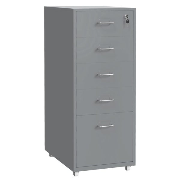 Gorilla Office - Mobile Metal 5 Drawer Cabinet - Grey Carousel 2