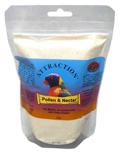 ATTRACTION POLLEN & NECTAR BIRD LORIKEET DIET 375G Carousel 1