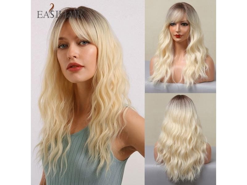 EASIHAIR Ombre Long Wavy Heat Resistant Synthetic Hair Wig For Women Carousel 1