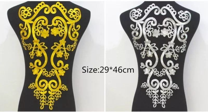 1 Piece Iron On Appliques Gold Embroidered Patches For Garment Europe Vintage Carousel 1