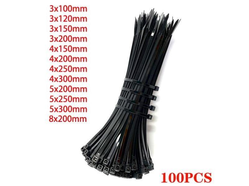 Self-locking Plastic Nylon Tie 100 PCS Black 5X300cable Tie Fastening Ring3X200 Carousel 2