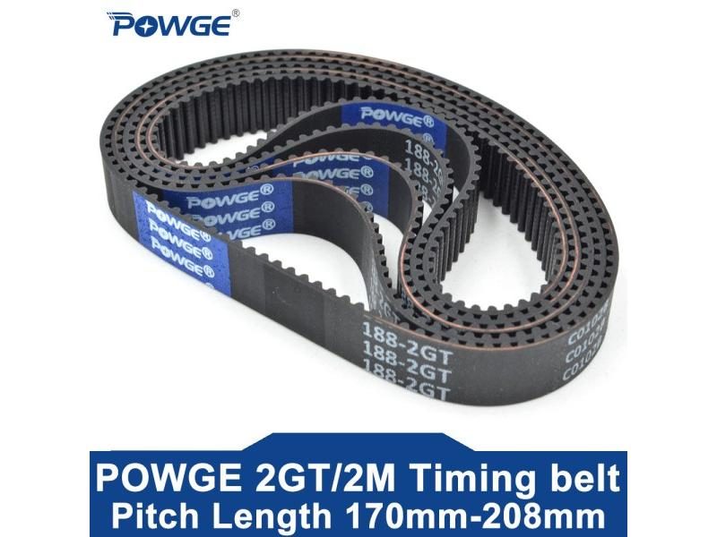 POWGE 2M 2GT Timing Belt Lp=170 172 174 176 178 180 182 184 186 188 190 192 194 Carousel 1