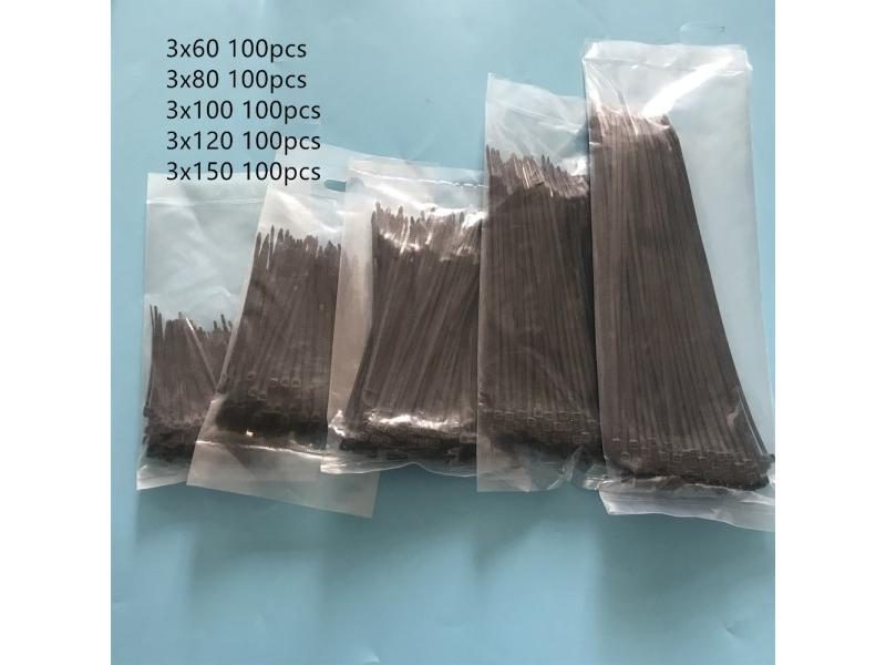 500pcs 3x60 3x80 3x100 3x120 3x150mm Assorted Self-Locking Nylon Cable Ties Carousel 1