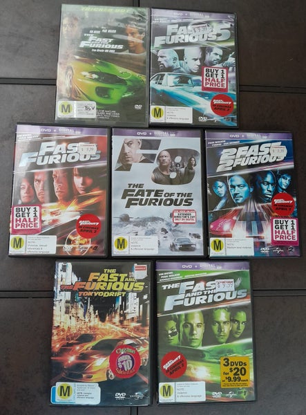 Bulk lot of dvds no 7 Fast And The Furious Collection Carousel 1