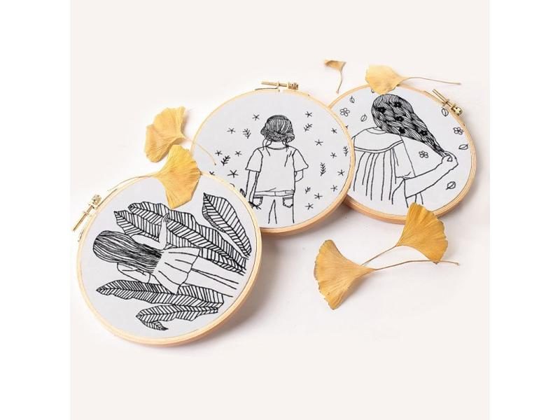 Sketch Easy Embroidery Kit 20cm Hoop Needlework Cross Stitch Sewing Art Wall Carousel 2
