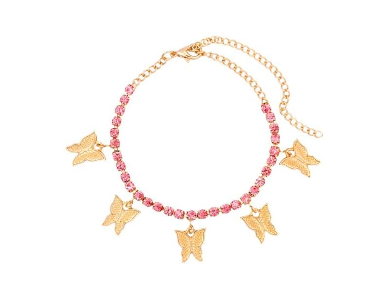 INS Fashion Butterfly Rhinestone Tennis Chain Foot Chain Jewelry For Women Carousel 1