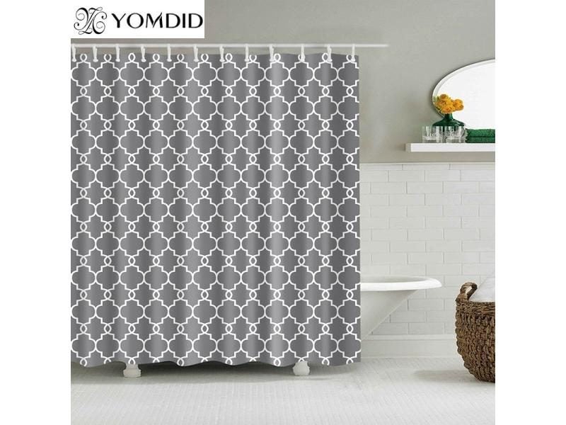 Waterproof Polyester Shower Curtains Geometric Pattern Multi-size Carousel 2