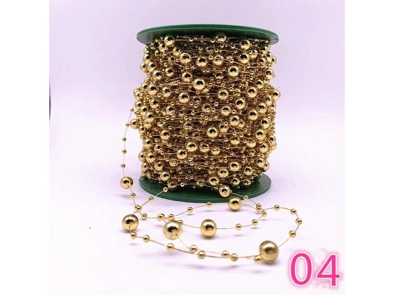 5 Yards 3-8mm Fishing Line Artificial Pearls Flower Beads Chain Garland Flowers Carousel 1
