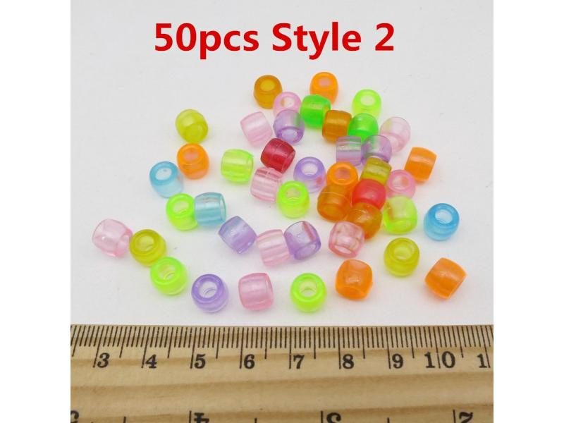 50Pcs-200Pcs Plastic Hair Beads For Girls' Hair Accessories Carousel 1