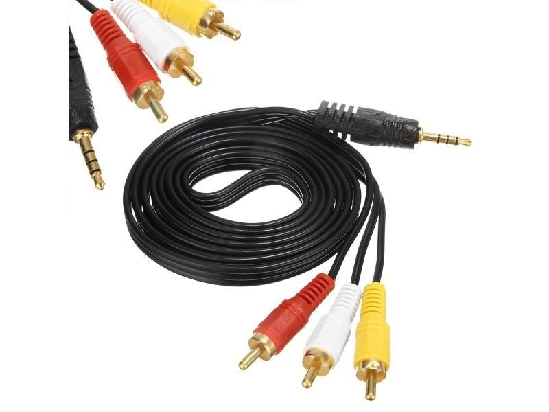 Mayitr 1.5M 3.5mm Jack Plug Male To 3 RCA Adapter High Quality 3.5 To RCA Male Carousel 1