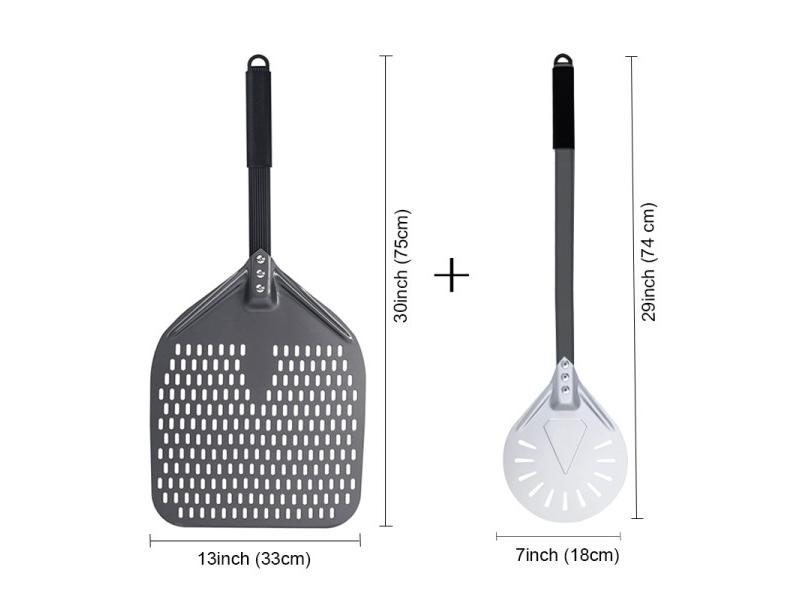PizzAtHome 7/ 8/ 9 Inch Perforated Pizza Turning Peel Pizza Shovel Aluminum Carousel 1