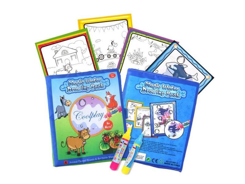Coolplay 21 17cm Animals Water Drawing Book 2 Magic Pen Water Coloring Board Carousel 1