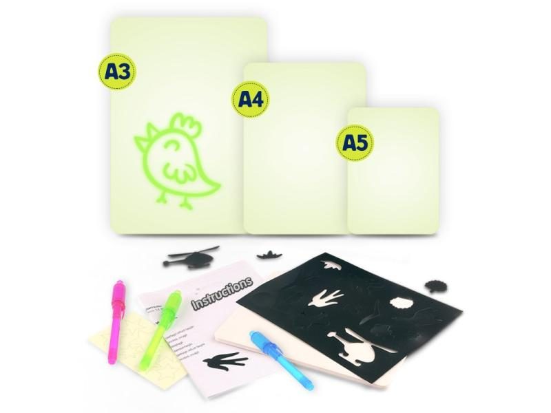 Luminous LED Draw With Light In Dark Children Toys Tablet Magic Drawing Board Carousel 2