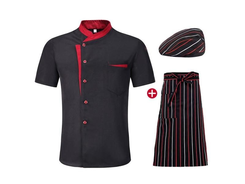 Men Women Short Sleeve Breathable Chef Jacket For Bakery Kitchen Carousel 1