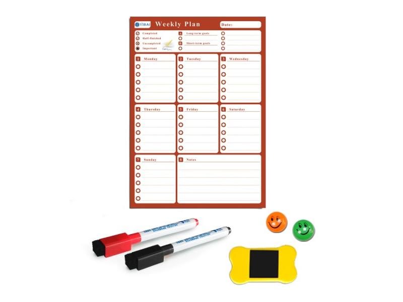 YIBAI A3 Flexible Magnetic Board Calendar 30*42cm Dry Earse Magnets Waterproof Carousel 1