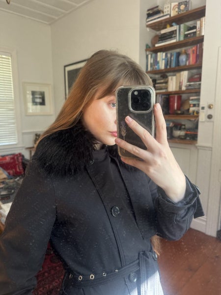 Black Zara fur collar coat LAST CHANCE TO PURCHASE Carousel 1