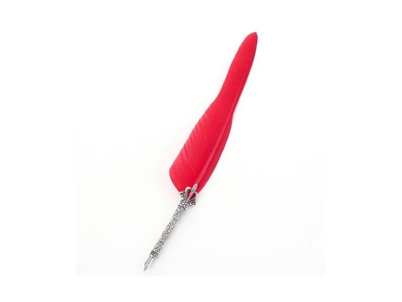 Antique Quill Feather Dip Fountain Pen Chancery Quill Oblique Pens Stationery Carousel 1