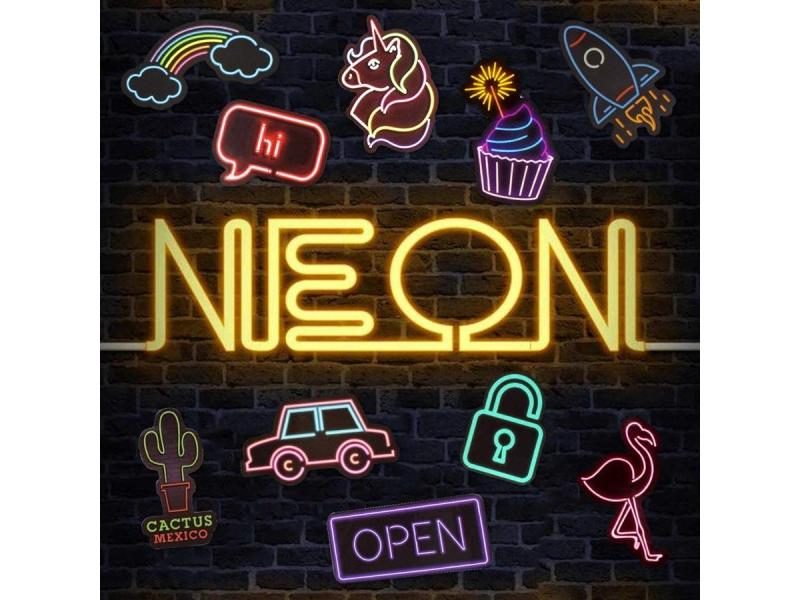 50Pcs Neon Stickers For Laptop Phone Party Decor Carousel 1