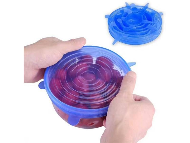Food Silicone Cover Lids 6 Pack For Bowl Jar Glassware Kitchen Carousel 1