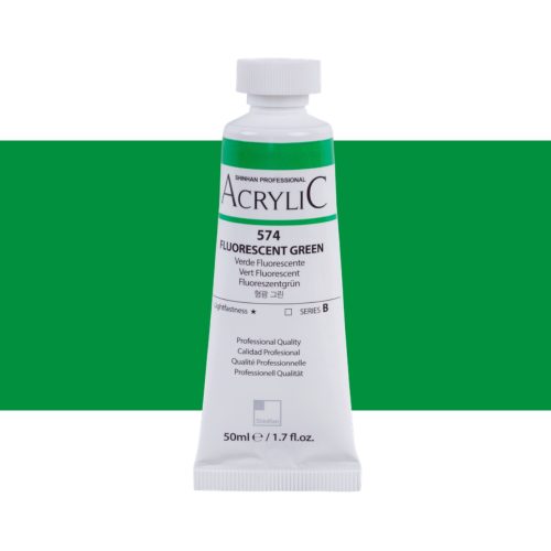 ShinHan Professional 50ml Acrylic Paints FLUO GREEN Carousel 1