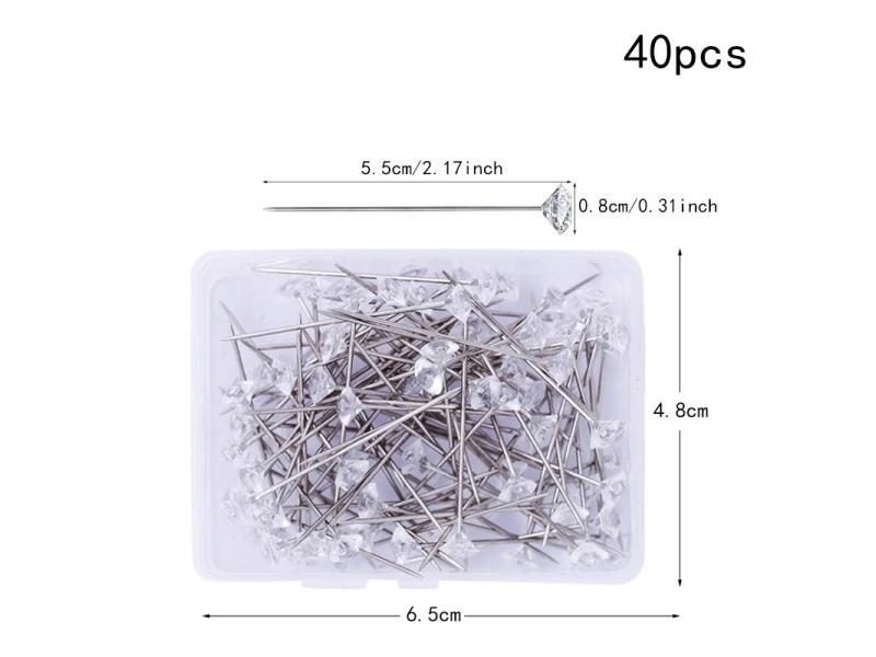 LMDZ 4Size 100/40/20Pcs Sparkle Diamond Pins Crystal Head End Wedding Corsage Carousel 1