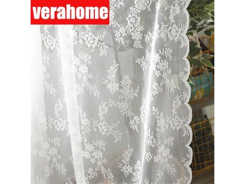 European White Lace Sheer Curtains For Living Room Bedroom Window Tulle Curtain Carousel 2