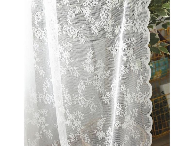 European White Lace Sheer Curtains For Living Room Bedroom Window Tulle Curtain Carousel 1