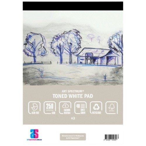 Art Spectrum White 250gsm 40 Sheet Toned Pads- A3 Carousel 1