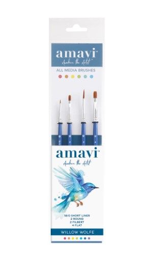 Willow Wolfe Amavi Details Golden Taklon Brush SetDetails Set Carousel 1