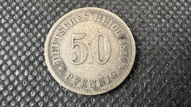 1876-E Germany Empire 50 Pfennig Silver Coin - Lot E38 Carousel 1