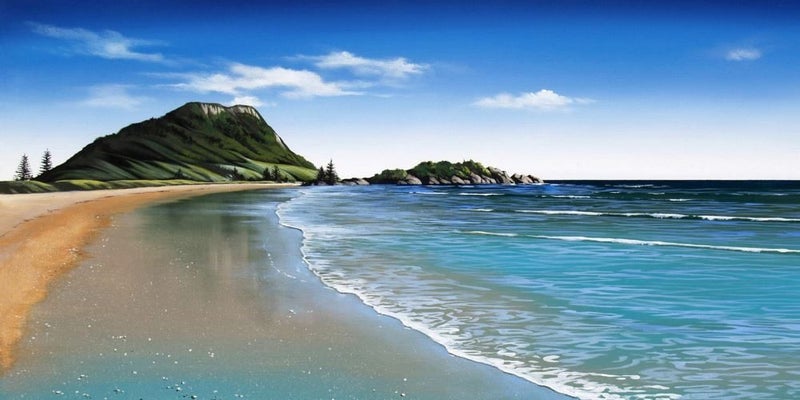FREE DELIVERY: Large stretched canvas print by Linelle Stacey: Mt Maunganui629356988939541115