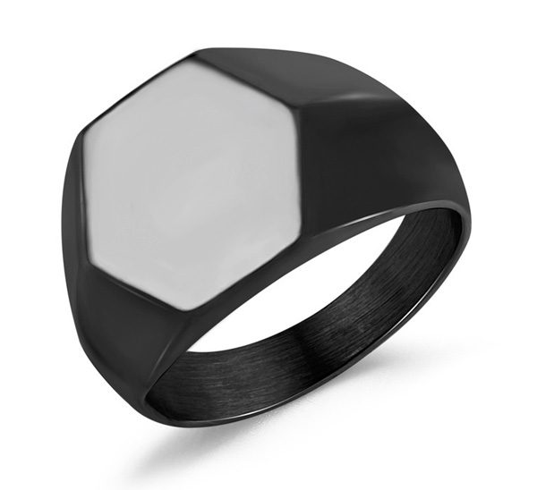 *CLEARANCE* Gorgeous Mens Titanium Ring / Black Gold Ptd- S11 Carousel 1