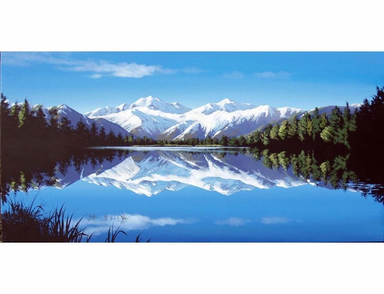 FREE DELIVERY: Large stretched canvas print by Linelle Stacey: Mirror Lake629366703175701114