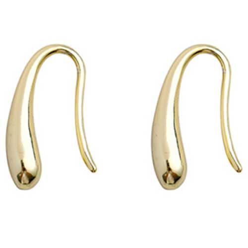 18K Gold Minimalist Teardrop Earrings "Bevina" (15mm) Carousel 1
