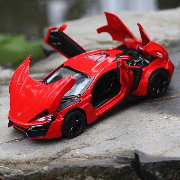 1: 32 Lykan sport Fast and Furious 7 Alloy Car Model Diecasts Toy, : Red-no box Carousel 1