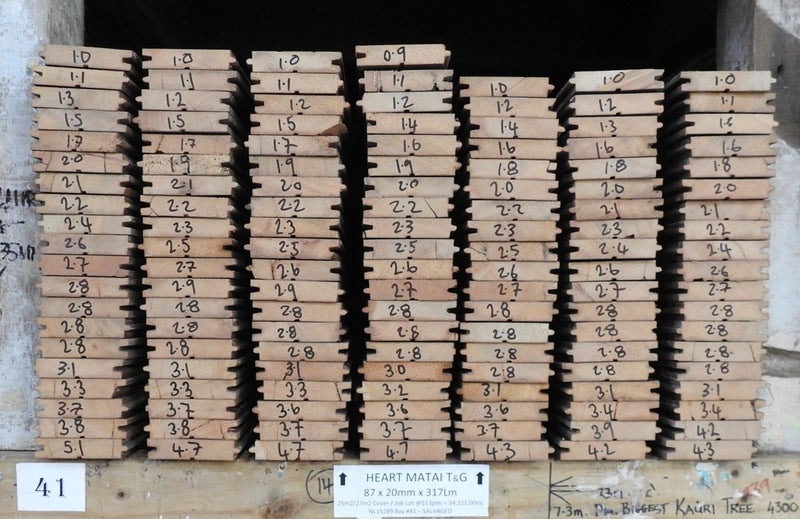 Heart Matai Tongue & Groove Flooring - 317Lm = 25M2 Job Lot W87 x T20 NL15289 Carousel 1