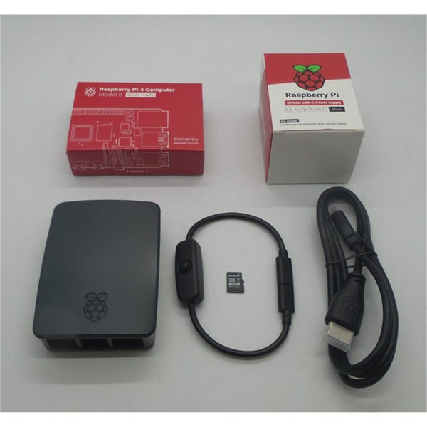 Raspberry Pi 4 Model B 4GB Entry Level Starter Kit Pack Black Case Edition with Carousel 5