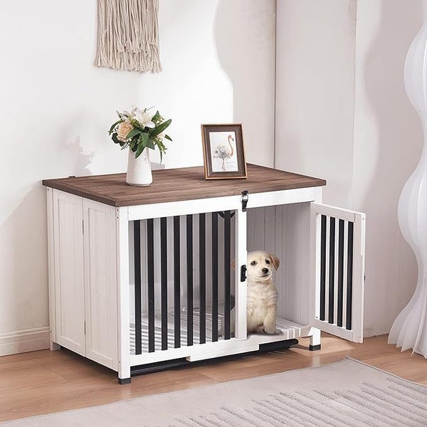 Portable Wooden Pet Dog Kennel Crate Cage Carousel 2