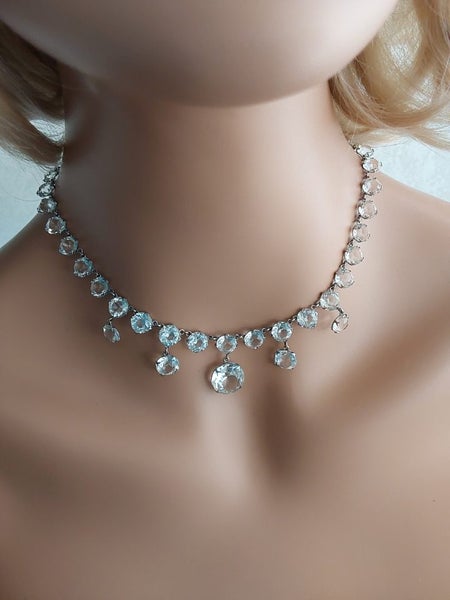 Vintage art deco c1930s diamante NECKLACE 39.5cm long Carousel 1