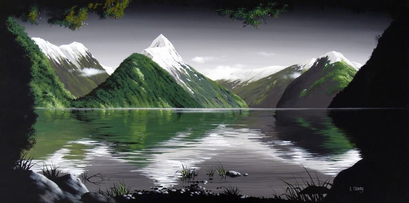 FREE DELIVERY: Large stretched canvas print by Linelle Stacey: Mitre Peak629327220851211121