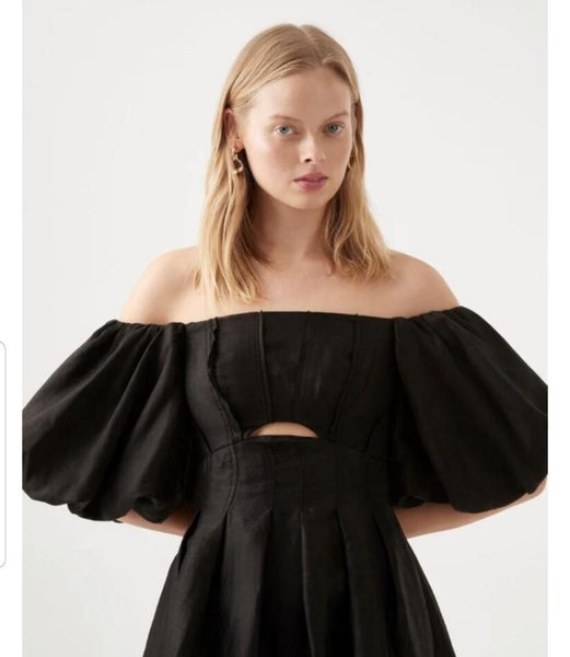 Aje Eugenie 'off the shoulder' (can be worn on shoulder also) Midi dress Carousel 1