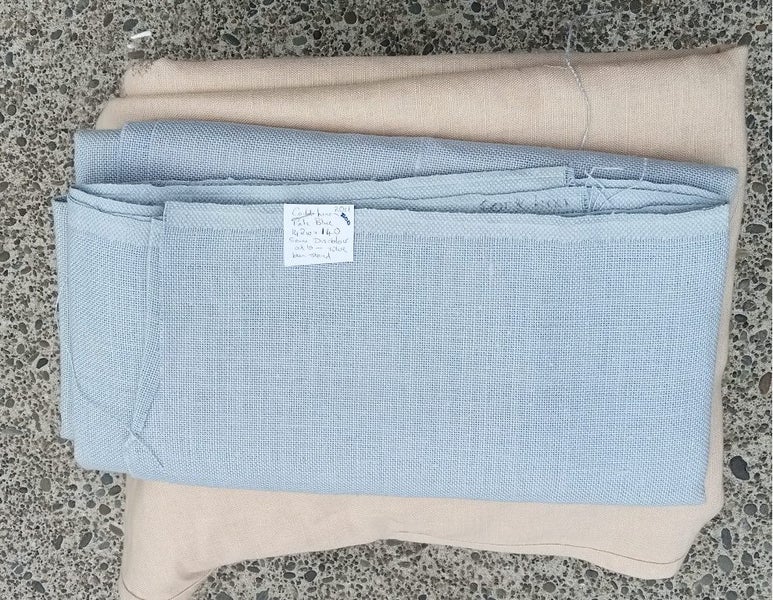 Cork Linen 20ct Pale Blue - 142 wide x 1.4 metres Carousel 2
