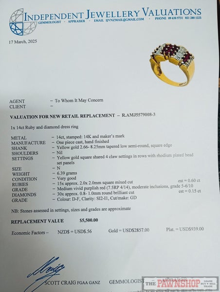Hand Finished 0.60ct Rubies and 0.15ct TDW Diamond Dress Ring $5,500 Carousel 6
