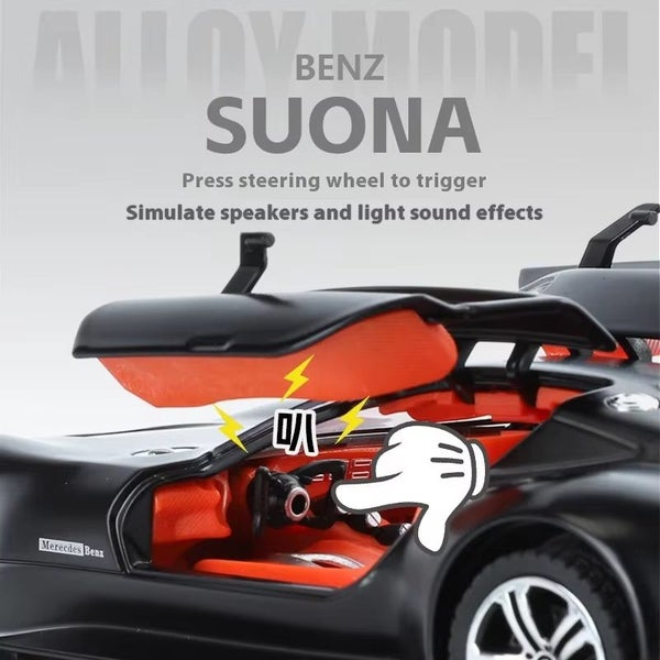 1:24 Mercedes-Benz AMG Vision GT Supercar Sound & Light Pull Back, bright black Carousel 5