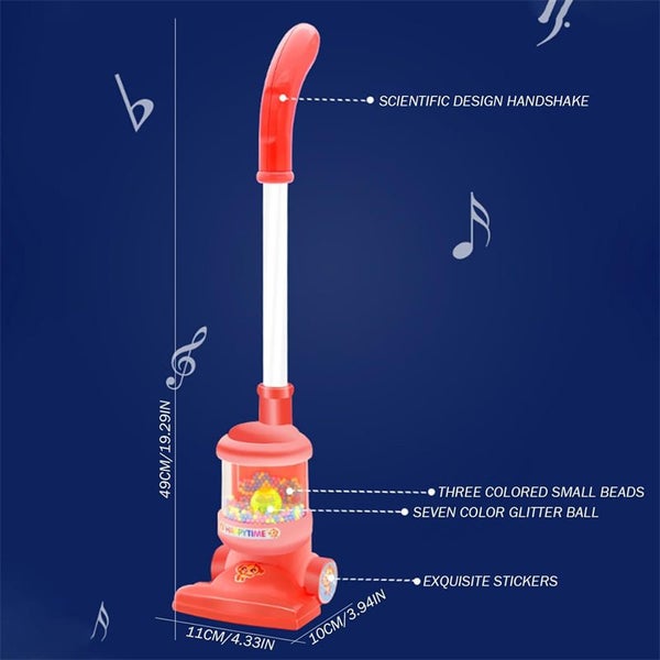 Kids Vacuum Toy 90?a Foldable Toddler Vacuum with Light-Pink Carousel 2