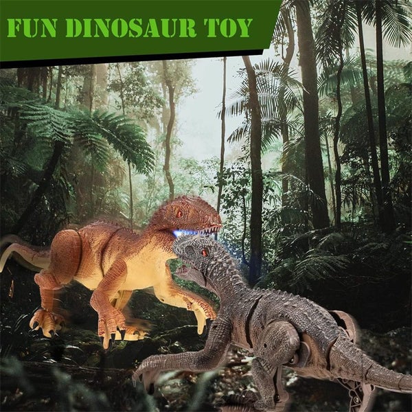Remote Control Dinosaur Toys for Boys with Roaring Sound Light Up-3701 Brown Carousel 7