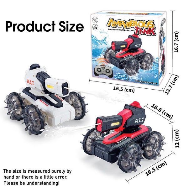 Amphibious Remote Control Car Waterproof RC Truck Water Pool Toys for Kids-Red Carousel 2