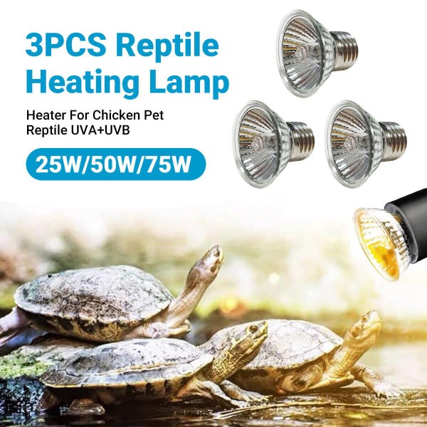 3PCS Reptile Heating Light Bulb UVA+UVB Tortoise Turtle Lizard UV Basking Lamp Carousel 1