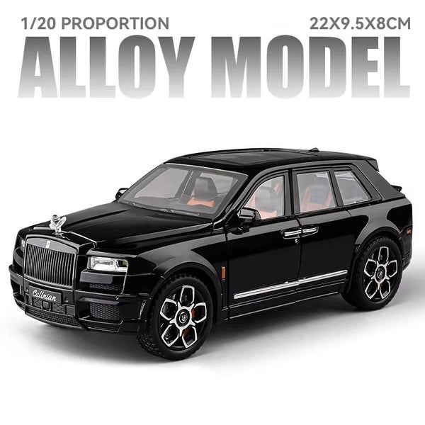 1/20 Rolls Royce SUV Cullinan Car Model Diecast Car Model Sound and Light, Black Carousel 2