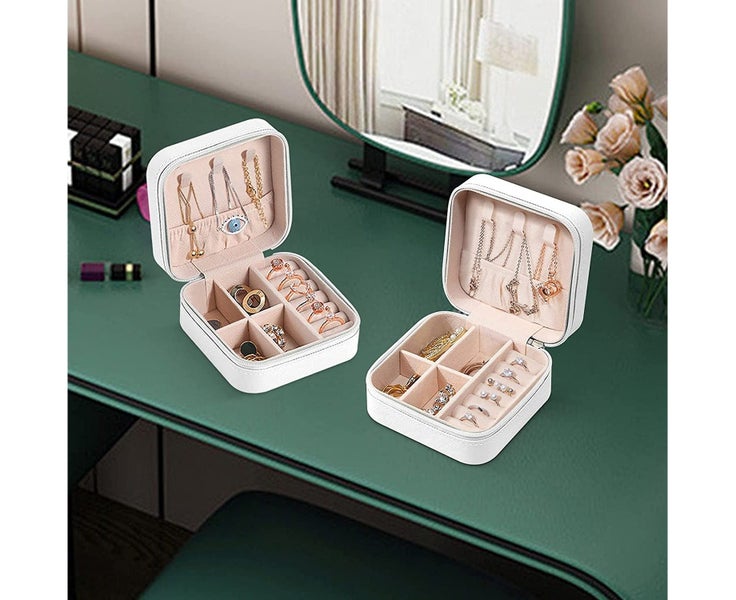 Mini Jewelry Travel Case, Portable Jewelry Box Travel Mini Storage Organize Carousel 6